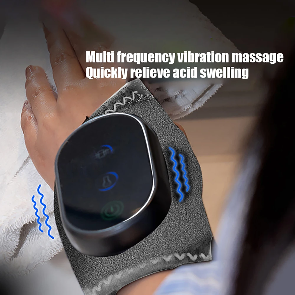 Cordless Wrist Heating Pad, Wrist Massager for Carpal Tunnel, Multi Frequency Vibration Massage, Heated Wrist Wrap Brace, with 2000mAh Rechargeable, Gray - view 5