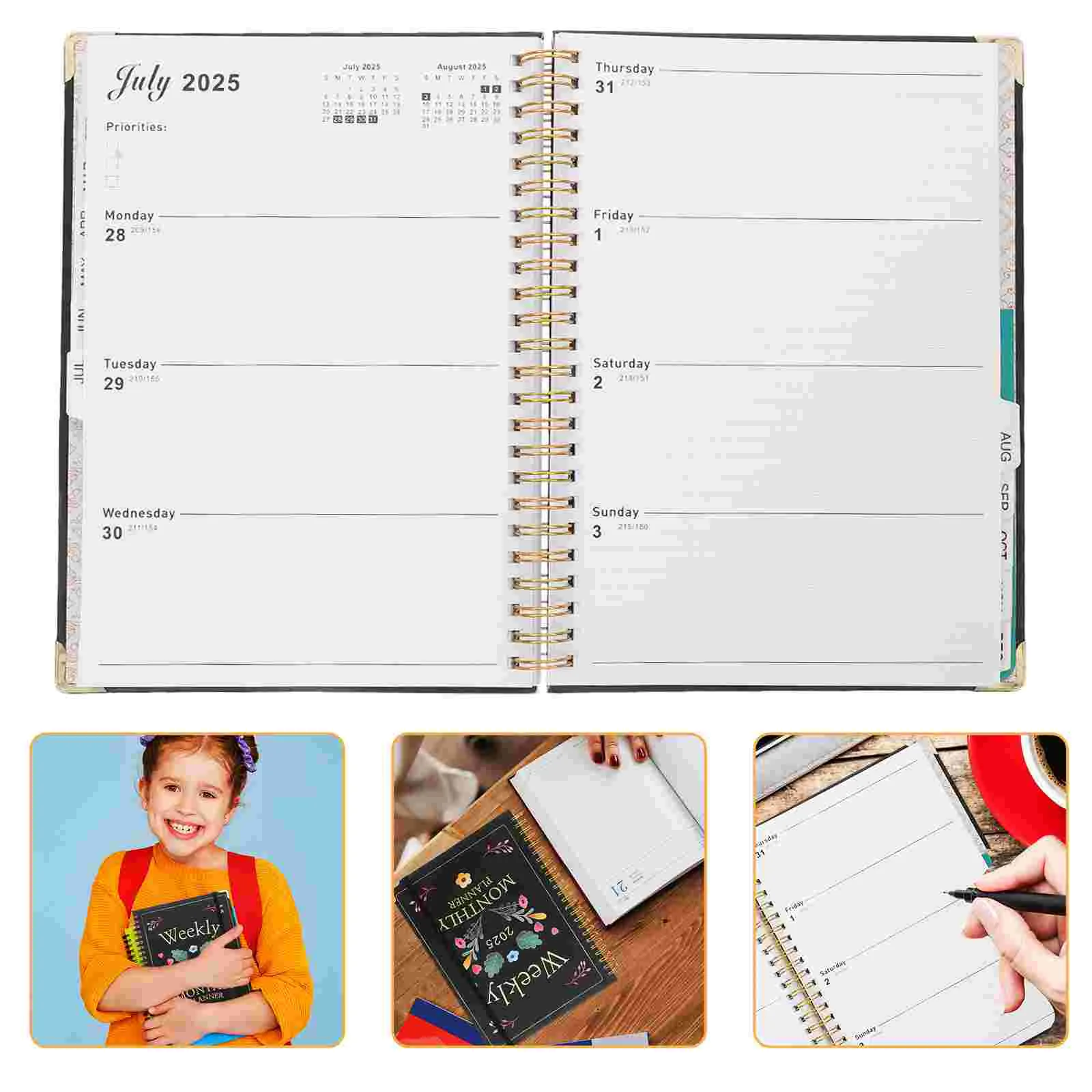 Monthly Planner Makeup Advent Calendar Undated Black Paper Bill Organizer Office