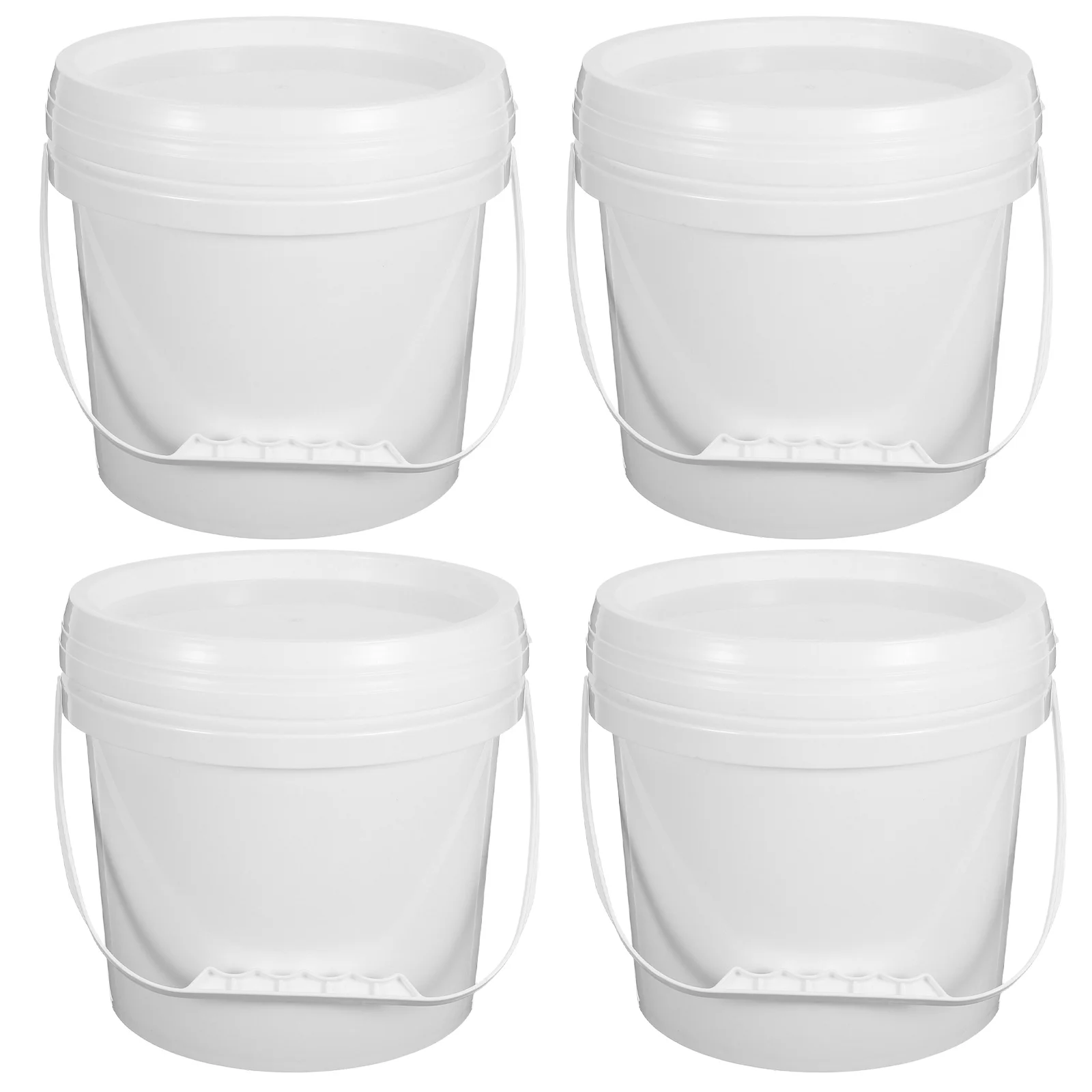 

4Pcs Food Storage Bucket with Lid Large Capacity Plastic Container Set for Kitchen Pantry Soup Flour Rice Cereal Grain Canister