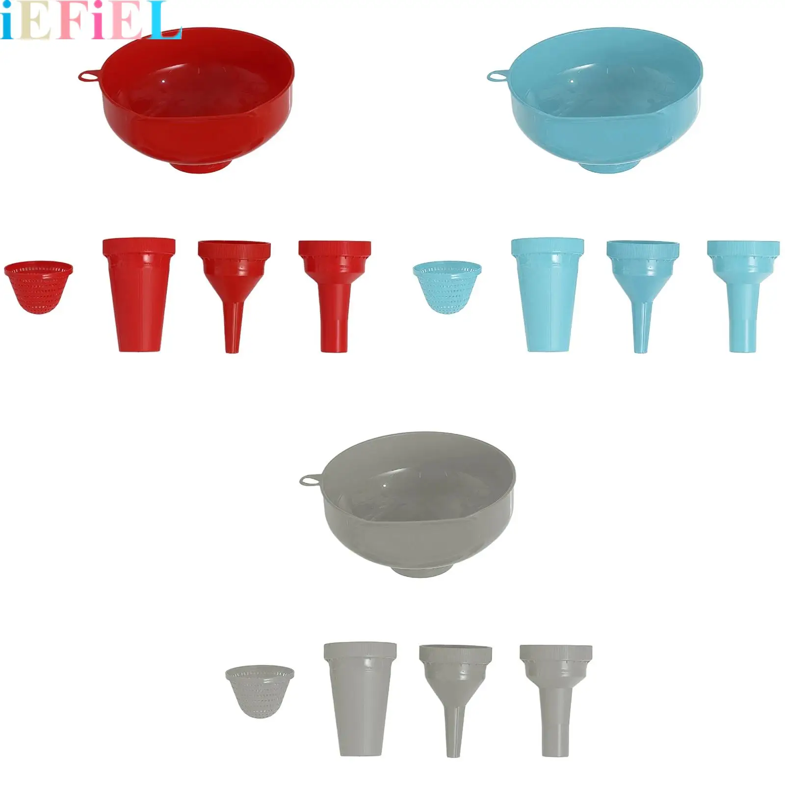 

Food Grade Funnels for Filling Bottles Wide Mouth Funnels for Kitchen Use Versatile Plastic Cooking Funnel Set with Strainer