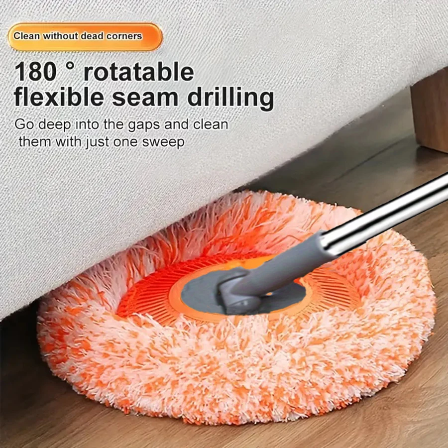 1Set 75In+4Header 360 Round Sunflower Mop Household Multi-functional Wall Cleaning Ceiling Dust Universal Rotary Cleaning