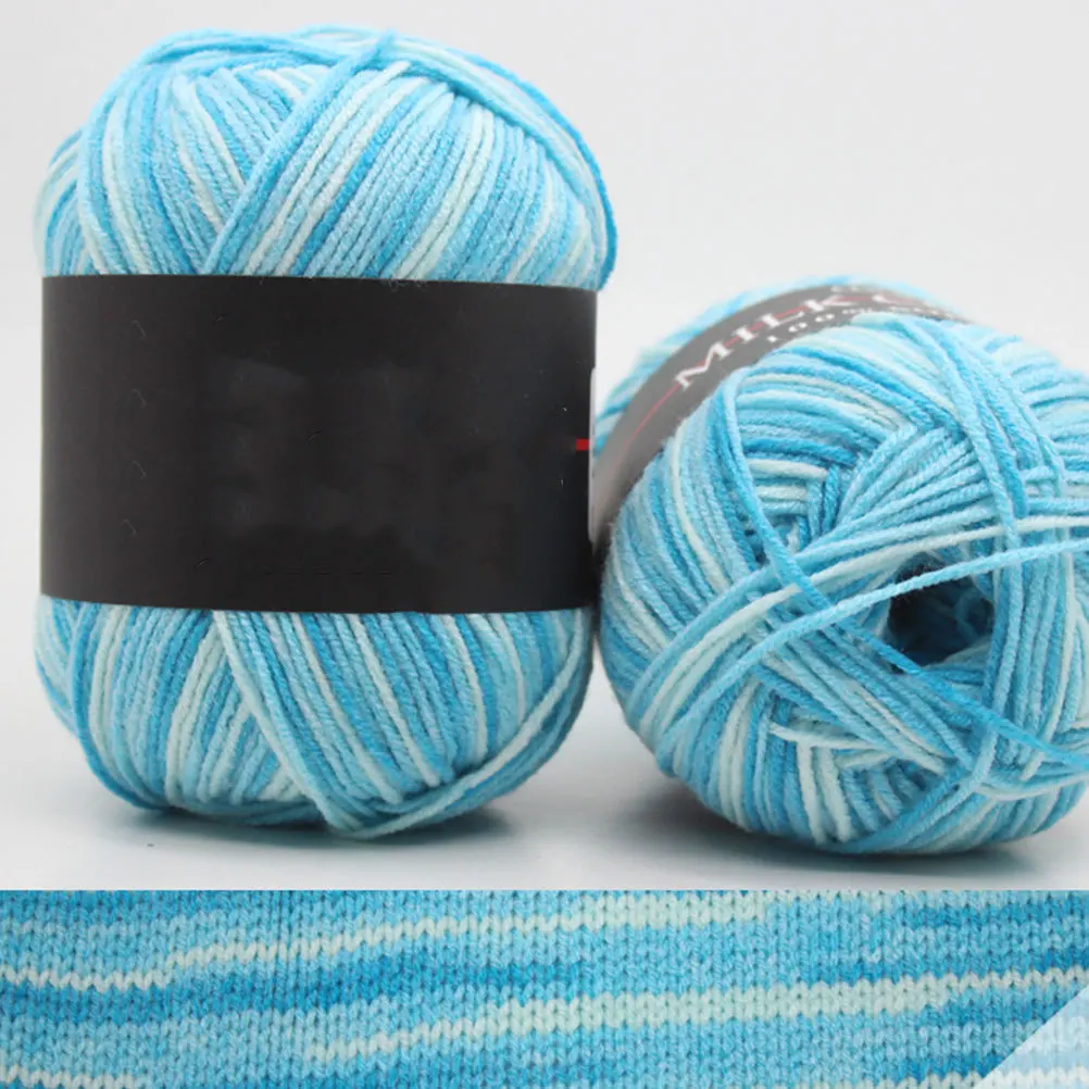 

5 Rolls Multicolor Gradient Cotton Yarn Crochet Knitting Thread Three-Ply Soft Warm Comfortable for Sweaters Hats Scarves