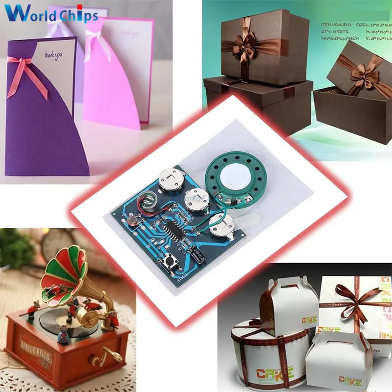 DIY 30S Sound Voice Music Recorder Board Photosensitive Sensitive Key Control Programmable Chip Audio Module for Greeting Card