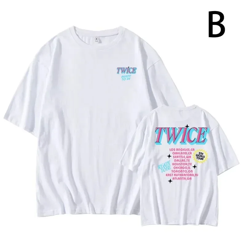 Twice READY TO BE Same T Shirt Women Kpop Loose Cotton Short Sleeve T-shirt Streetwear Fashion Y2k Crop Tops Tee TWICE Clothes