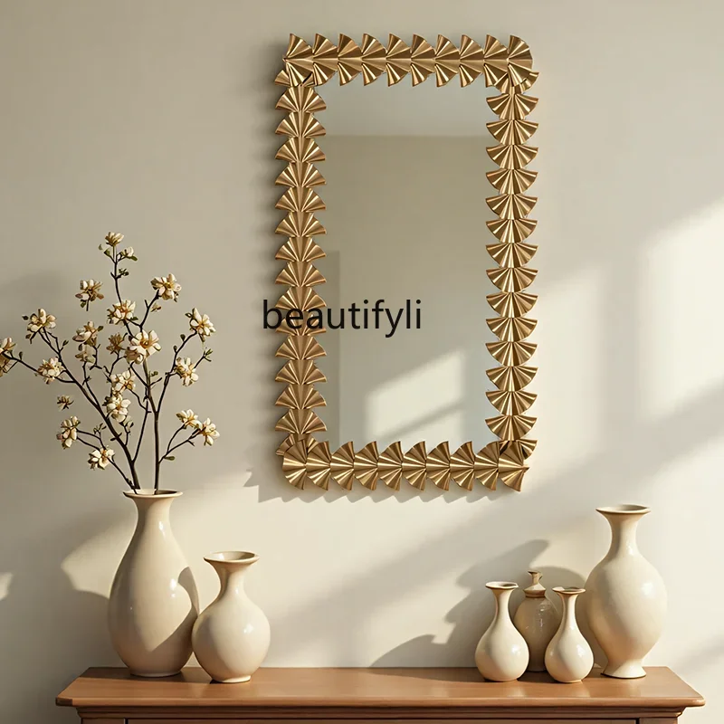 

A55 French retro bathroom mirror wall hanging, American creative art decorative mirror European style, fireplace mirror