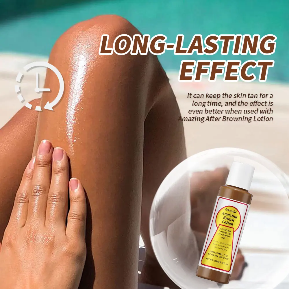 Bräunungsbeschleuniger-Lotion, natürliche organische Inhaltsstoffe, dunkle, künstliche Bräune, langanhaltender Ton, wasserfeste, schweißfeste Bräunungslotion