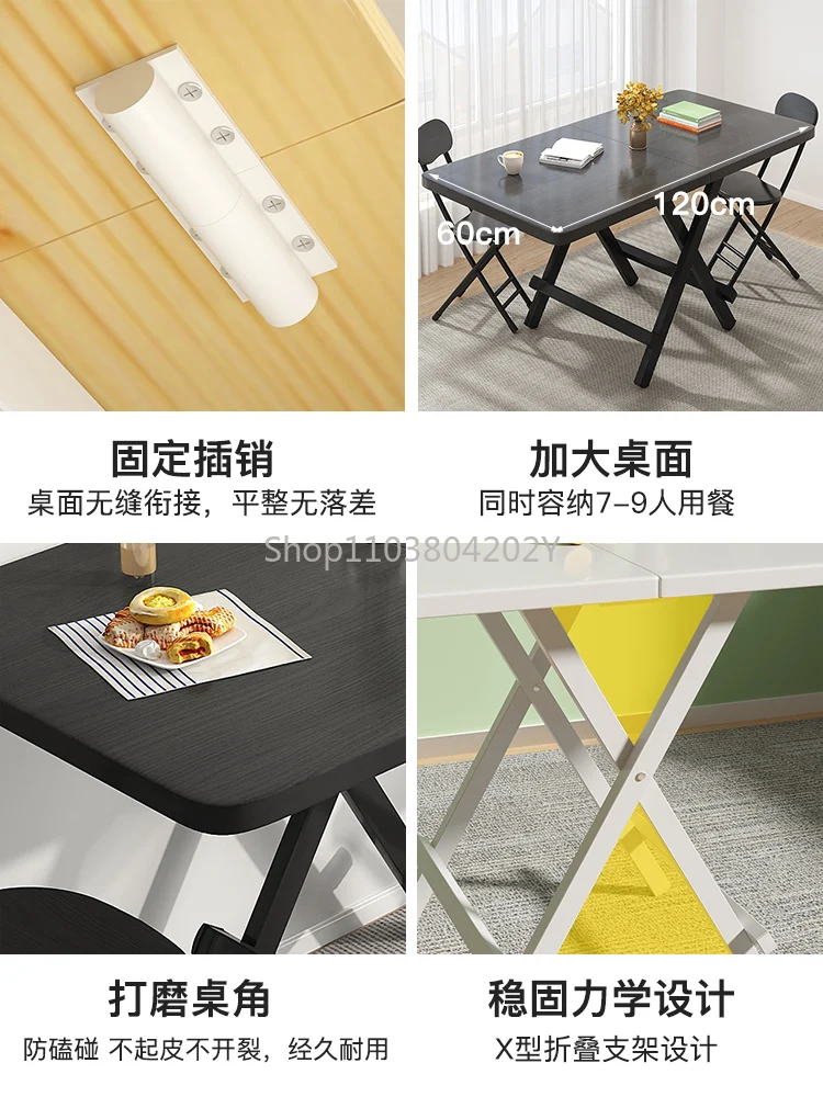 Folding table, dining table, household small unit simple dining table