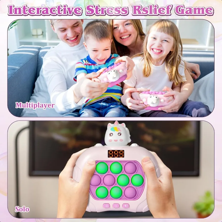 ポップゲーム ライトアップ フィジェットトイ 57 812 ハンドヘルドパズルゲーム 感覚玩具 LEDスクリーン付き 3歳～12歳向け ウサギ