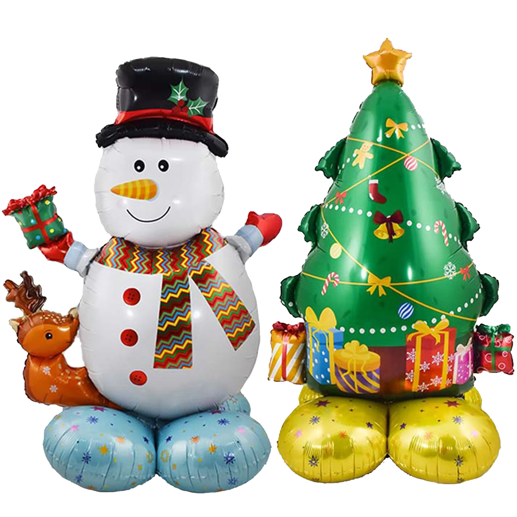 Christmas Party Decorations Giant Large Christmas Snowman Christmas Tree Foil Balloon for Xmas New Year Party Decorations