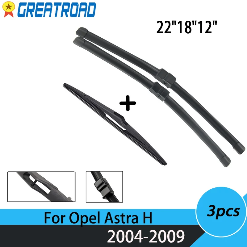 Wiper Front Rear Wiper Blades Set For Opel Astra H 5 door Hatchback 2004-2009 Windshield Windscreen Window 22