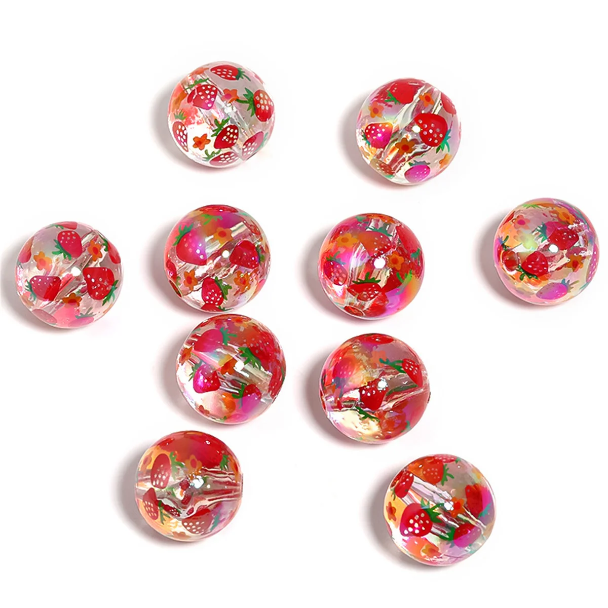 CH40 16mm Bright Acrylic Transparent  Colorful Butterfly Beads Diy Bracelet Necklace Handmade Clothes Jewelry Accessories