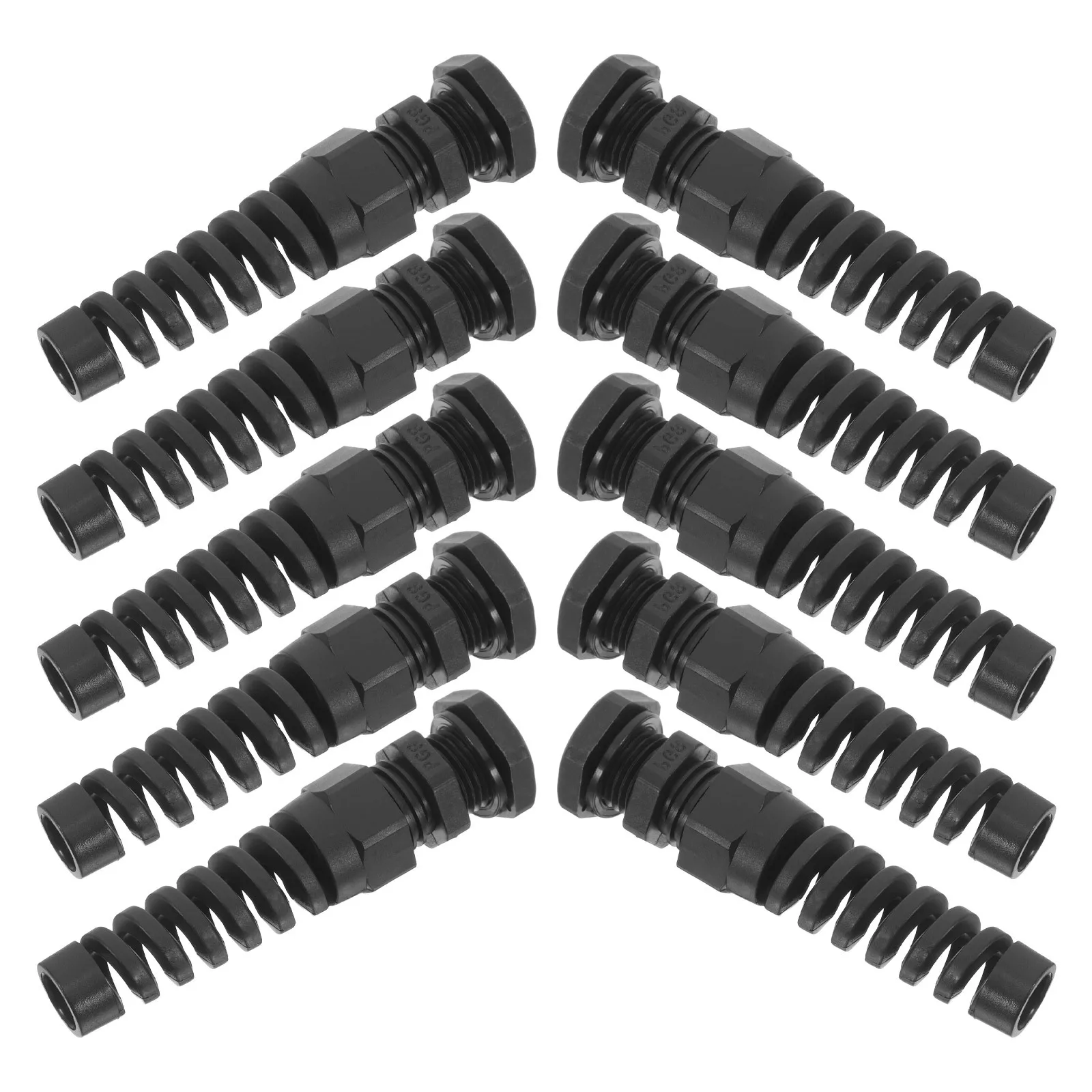 

10Pcs Strain Relief Cable Gland Nylon Cord Connector Waterproof Adjustable 4-8mm Wire Grip Spiral Industrial Outdoor Marine Use