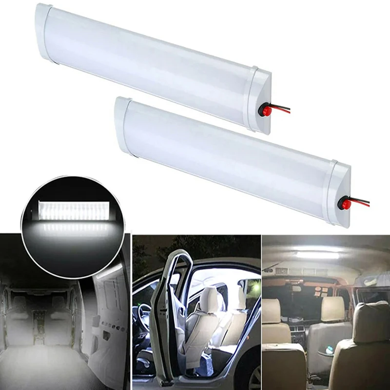 ضوء السقف RV الداخلية مقطورة قارب البضائع مصباح التخييم 72LED 12 فولت-80 فولت LED أضواء ل اكسسوارات السيارات فان سيارة مصباح ليد بار