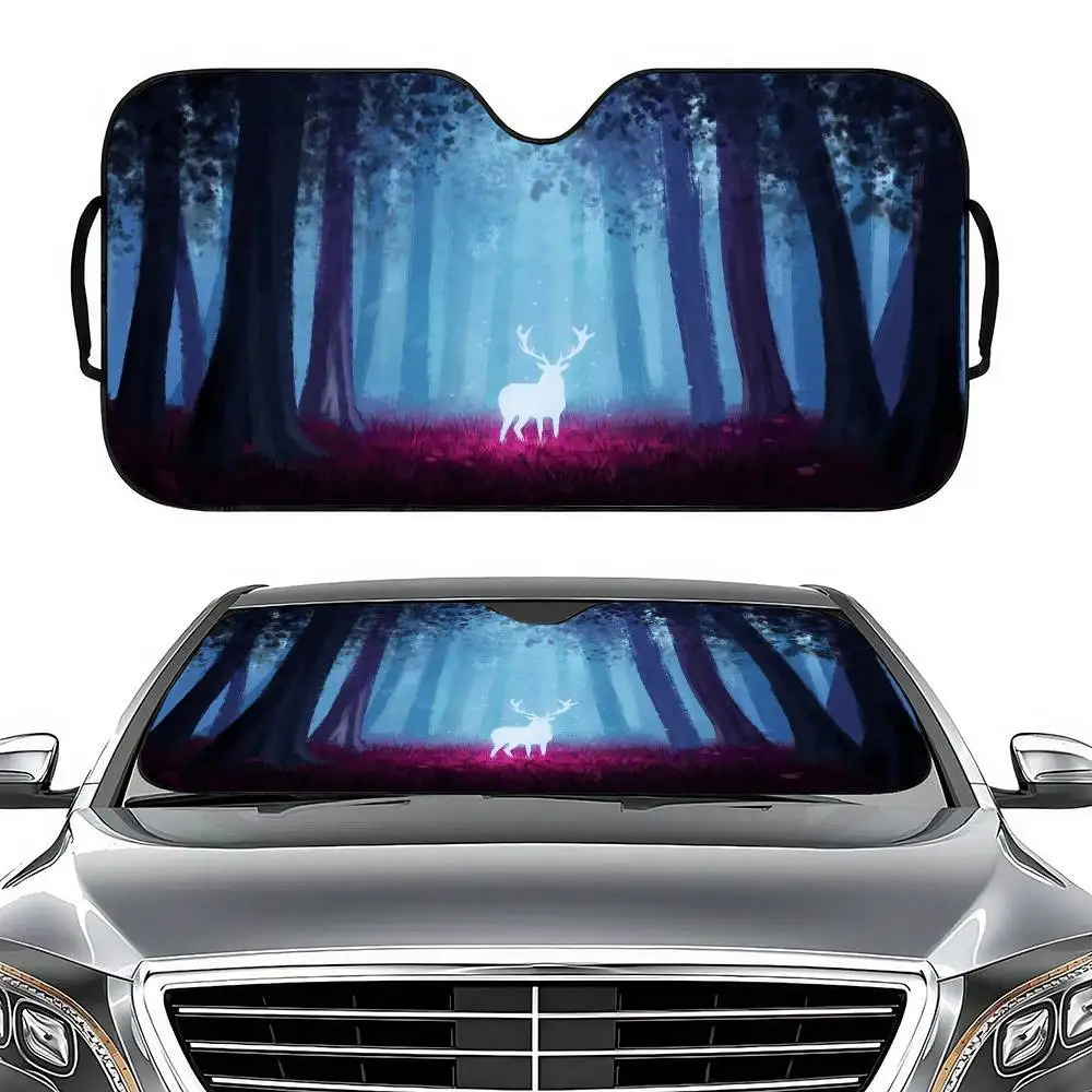 

Cute Animal Elk Deer Personalized Windshield Sunshade Car Cover Sun Shade Auto Sun Visor Car-covers Car Solar Protection