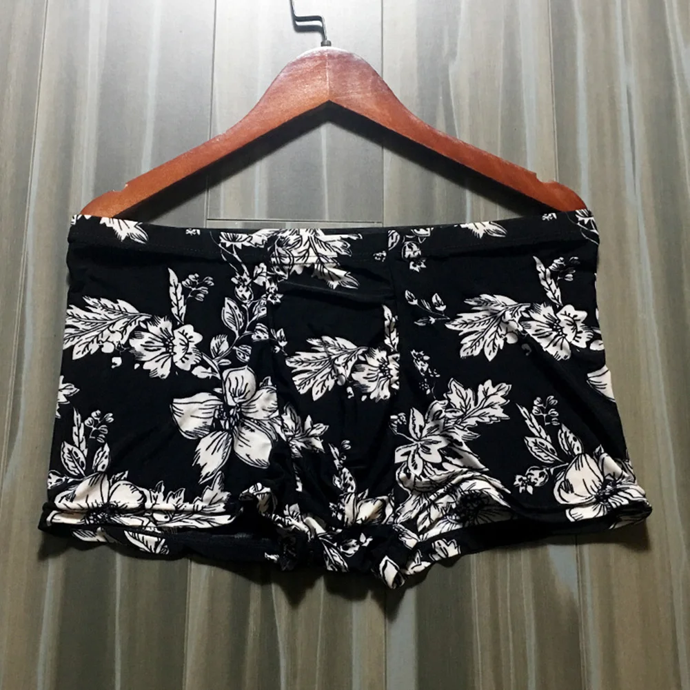 

Mens Sexy Lingerie Ice Silk Print Breathable Underwear Comfortable Underpants Sissy Panties Stretch Boxershorts Knickers Trunks