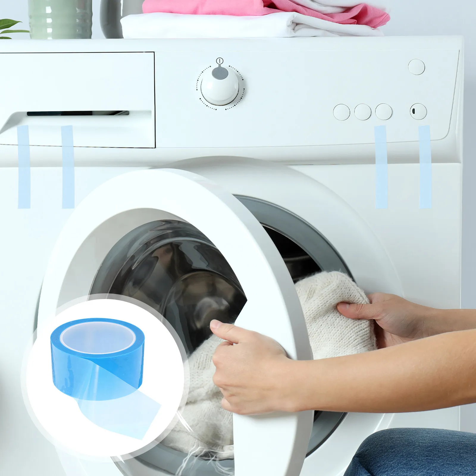 50M Blue Heat Resistant Appliance Tape Pet Material No Residue Waterproof Strong Adhesion Tape for Refrigerator Washing Machine