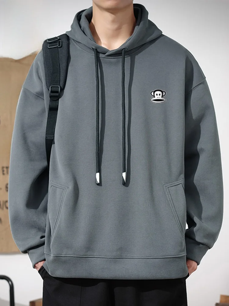 

Мужское худи Paul Frank Heavyweight 350g, свободный крой, в американском стиле, модный бренд, повседневный свободный топ для осени, новинка