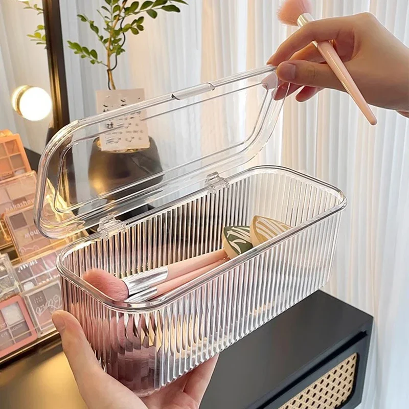 Acrylic Nail Art Storage Box Set with Lid Dustproof Sealed Organizer for False Nails Makeup Nail Supplies for Home and Salon