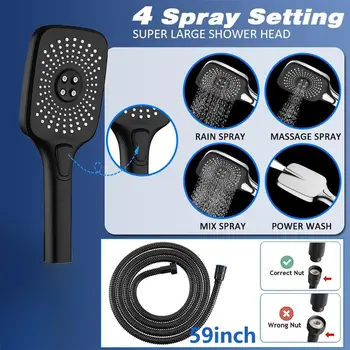 12吋高壓頂噴式雨淋花灑浴室淋浴龍頭套裝雨淋花灑混合龍頭壁掛式淋浴套裝 8 最佳銷售 淋浴噴頭下雨 - №3