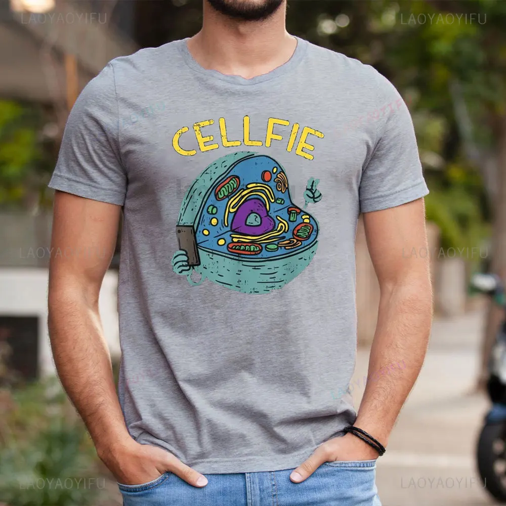 Cell Fie Funny Science Biology Teacher T Shirt Tops Tees Discount Casual Cotton Men's Tshirts Casual Summer Street  Short Sleeve