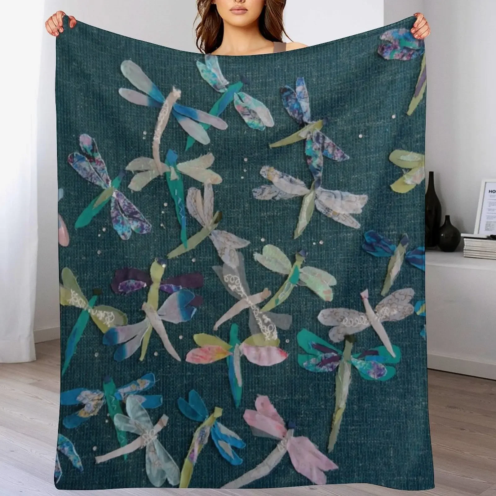 dragonflies Throw Blanket Warm Napping Blanket for Office Couch Bed