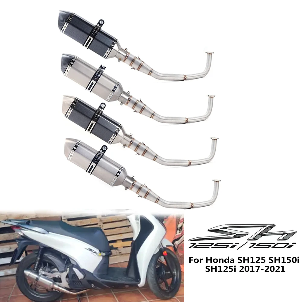 SH150 SH 125 150I Motorcycle Exhaust Full System Middle Link Pipe For Honda SH125 SH150i SH125i 2017-2021 Muffler