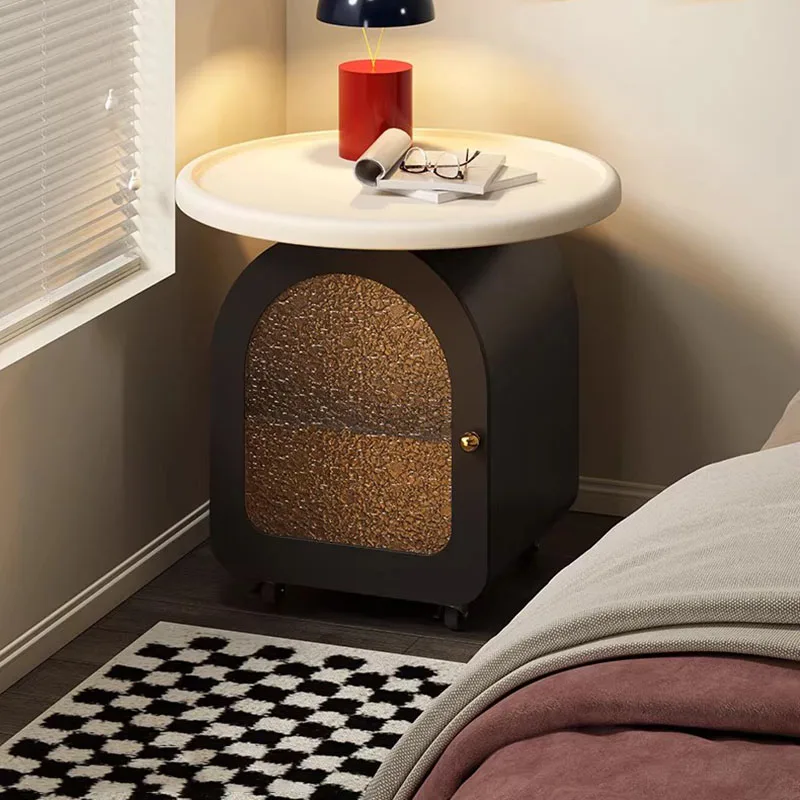 Mesa de Noche Única con Almacenamiento, Ahorra Espacio, para Café, Maquillaje, Librero, Organizador, Estrecha, Económica, Mueble Criado Mudo para Salón