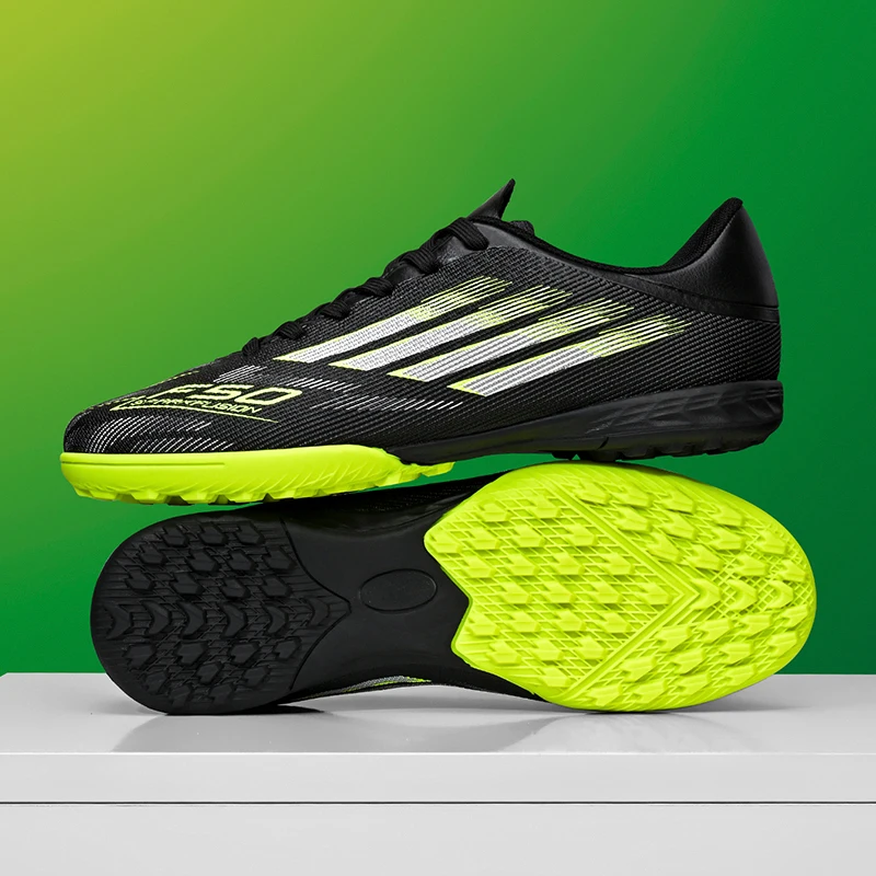 

F50L Mens Football Boots TF/FG Training Studded Fast Soccer Cleats Outdoor Non Slip Football Shoes for Boys 35-45