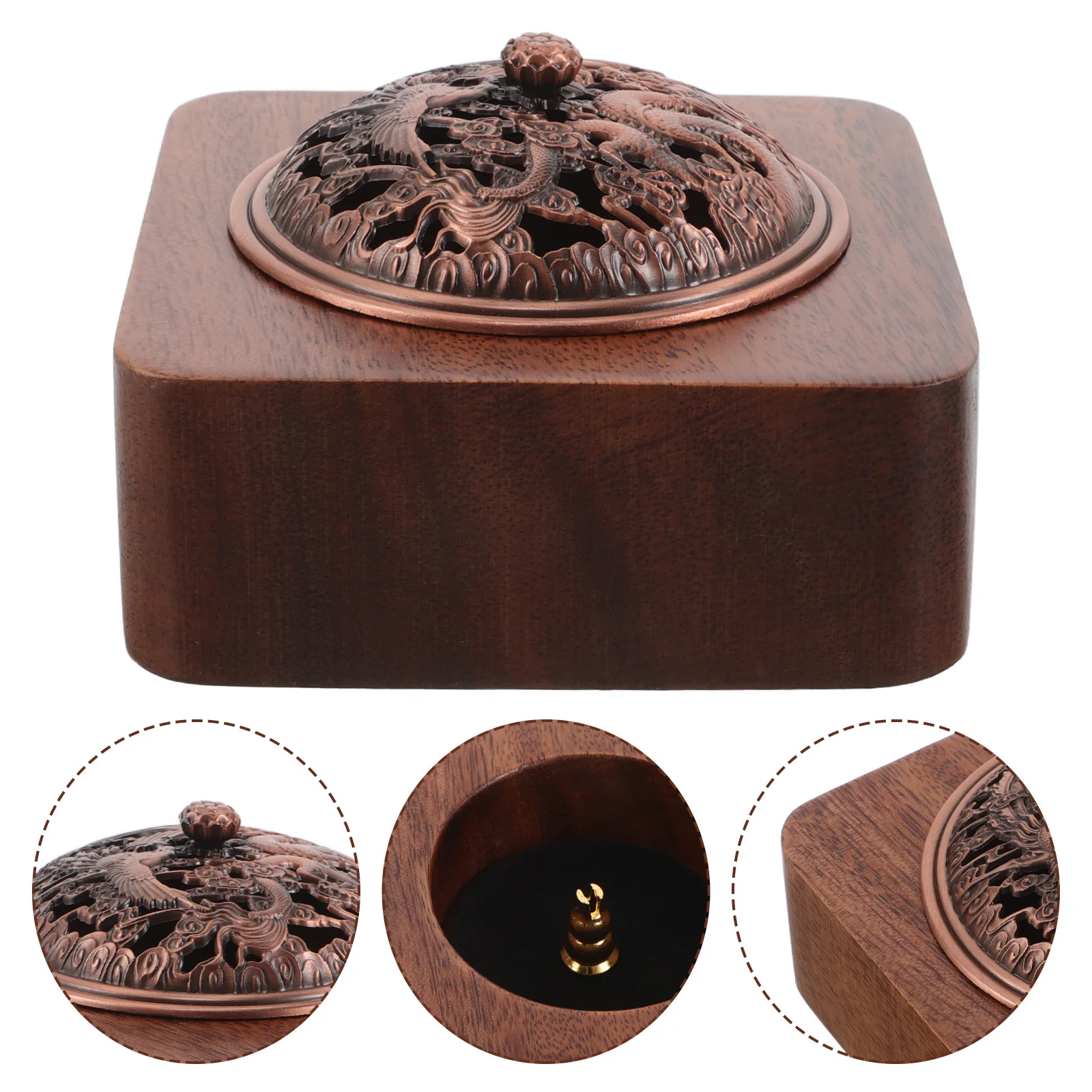 

1Set Mini Metal Incense Burner Holder Tea Ceremony Censer Ornament for Meditation Yoga Aromatherapy Home Decor Accent
