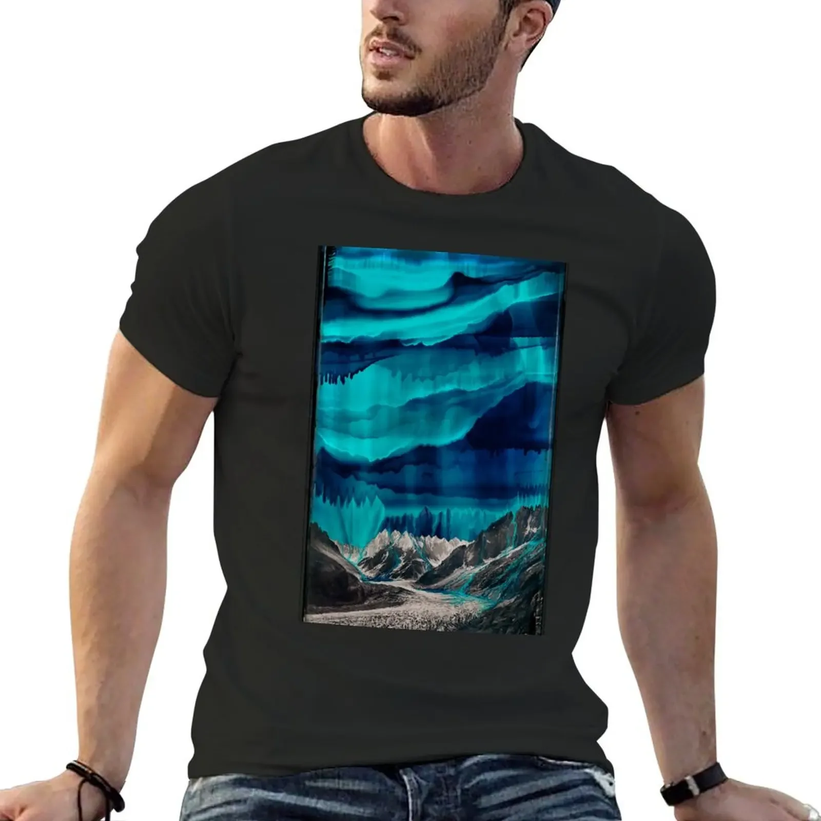Skyfall, Melting Blue Mountain Clouds T-Shirt sublime anime cute tops oversizeds t shirts for men