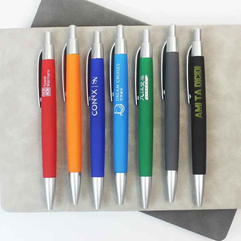 

100pcs/lot Ballpoint Pens Office Birthday Gifts Engraved Name Private Laser Customized Logo Pen Advertising Pen Hotel Pen Custom