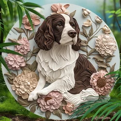 Custom Saint Bernard Pet Memorial - Premium Quality Circular Aluminum Decorative Painting - Personalized Pet Souvenir Tombstone