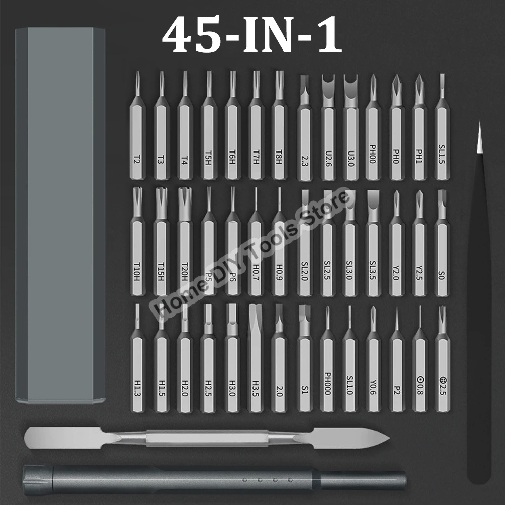 

Screwdriver Kit 45/31 Precision Magnetic Bits Dismountable Screw Driver Set Mini Tool Case For Smart Home PC Phone Repair