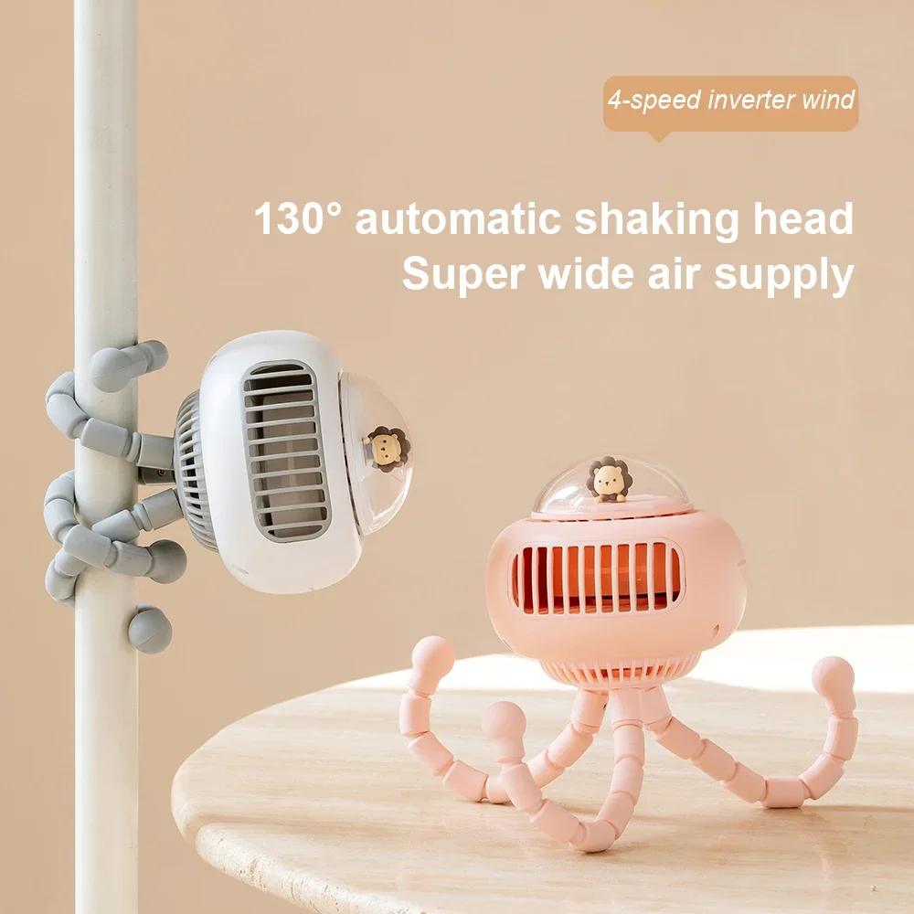 USB Mini Rechargeable Fan Type C Handy Bladeless Turbo 3600mAh Battery Clip Fan Summer