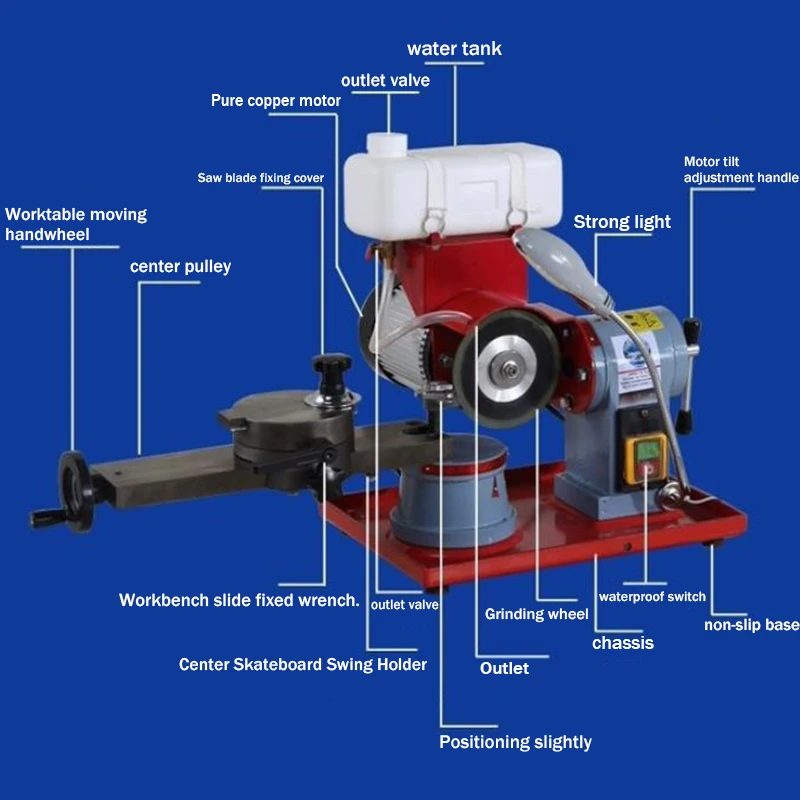 5 Inch 370W Circular Saw Blade Grinder Sharpener Machine Wheel Rotary Angle Mill Grinding for Carbide Tipped Saw Blades