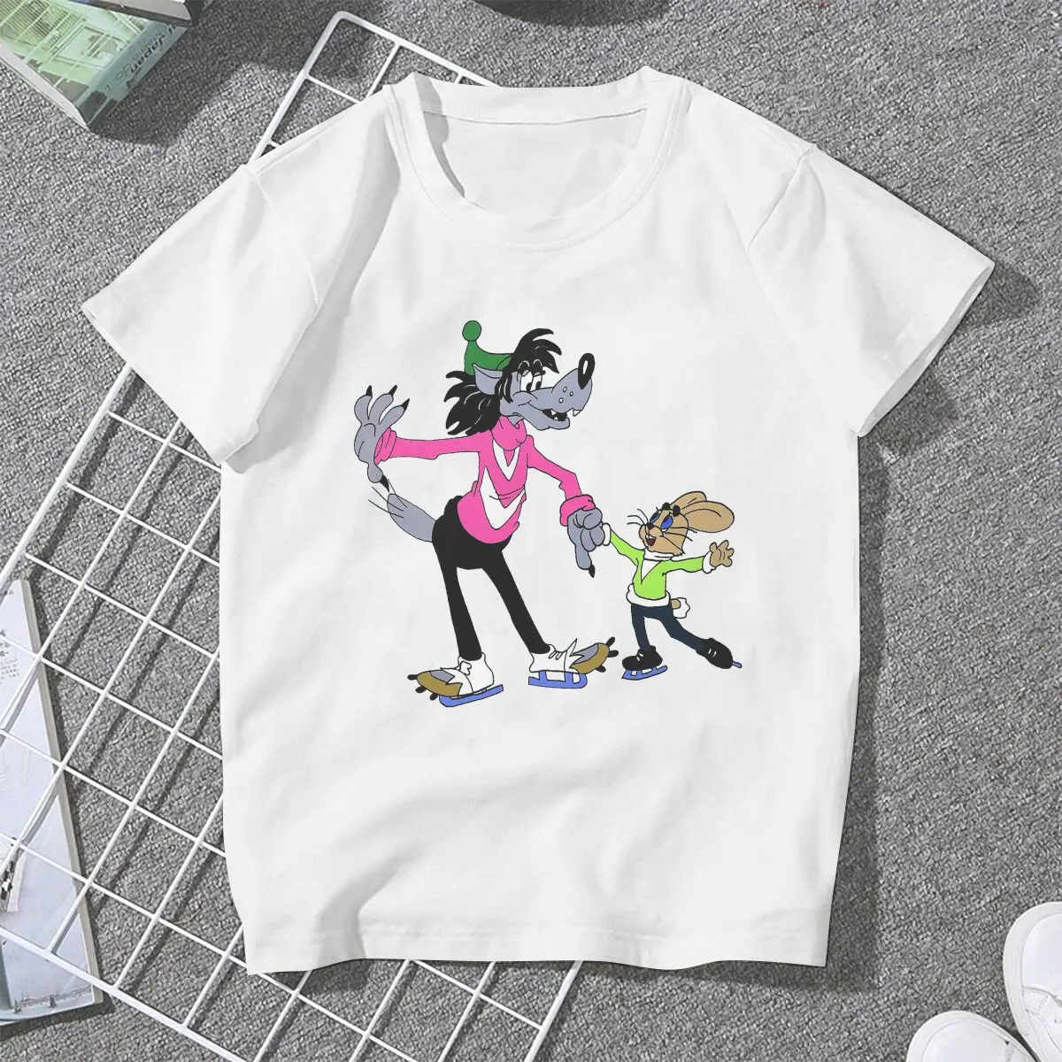 Nu Pogodi Hare Wolf Anime Skating Tshirt Homme Tops Unisex Blusas Polyester T Shirt For Women