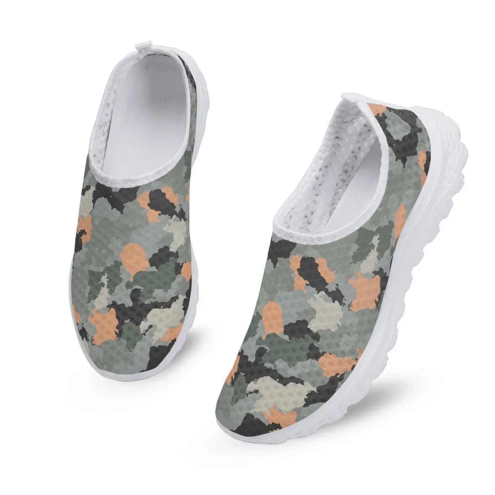 Outdoor Comfort Blue Camouflage Sneakers Breathable Quick-Drying Net Cloth Upper Resilience EVA Sole Unisex Mesh Running Shoes