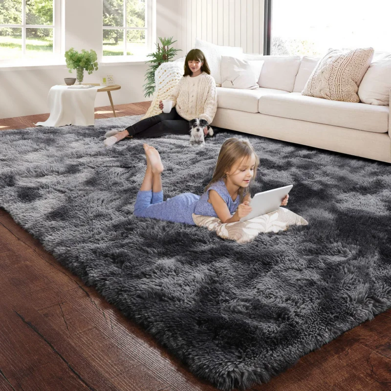 VIKAMA Light Luxury Simple Anti slip Carpet Living Room Bedroom Study Floor Mat Ins Wind Drifting Window Mat Home Decoration view 3
