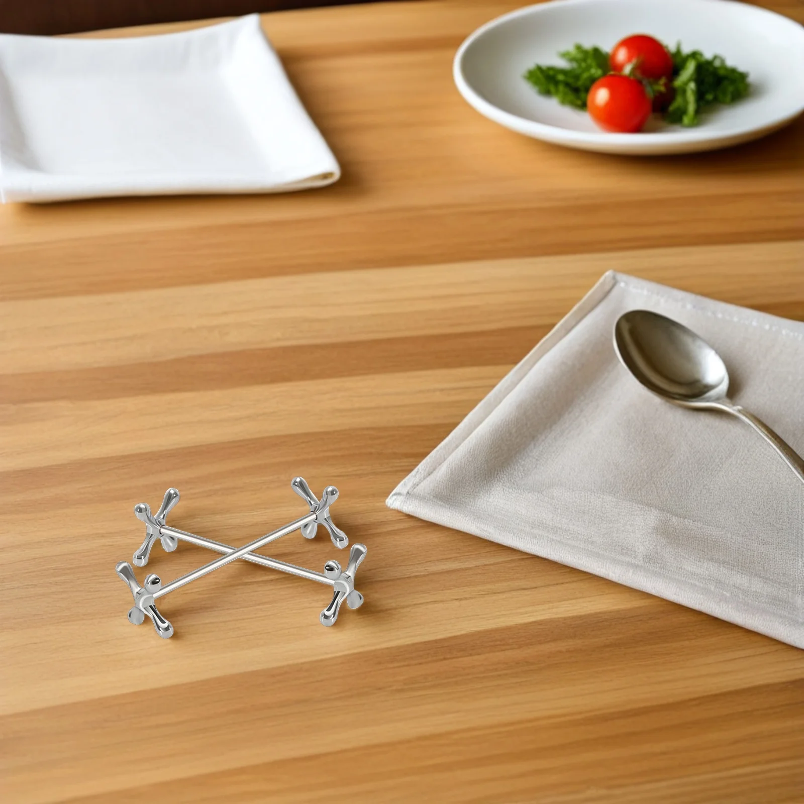 

2Pcs Chopstick Rest Tableware Zinc Alloy Small Compact Elegant Design Chopsticks Holder Spoon Fork Stand for Kitchen Restaurants