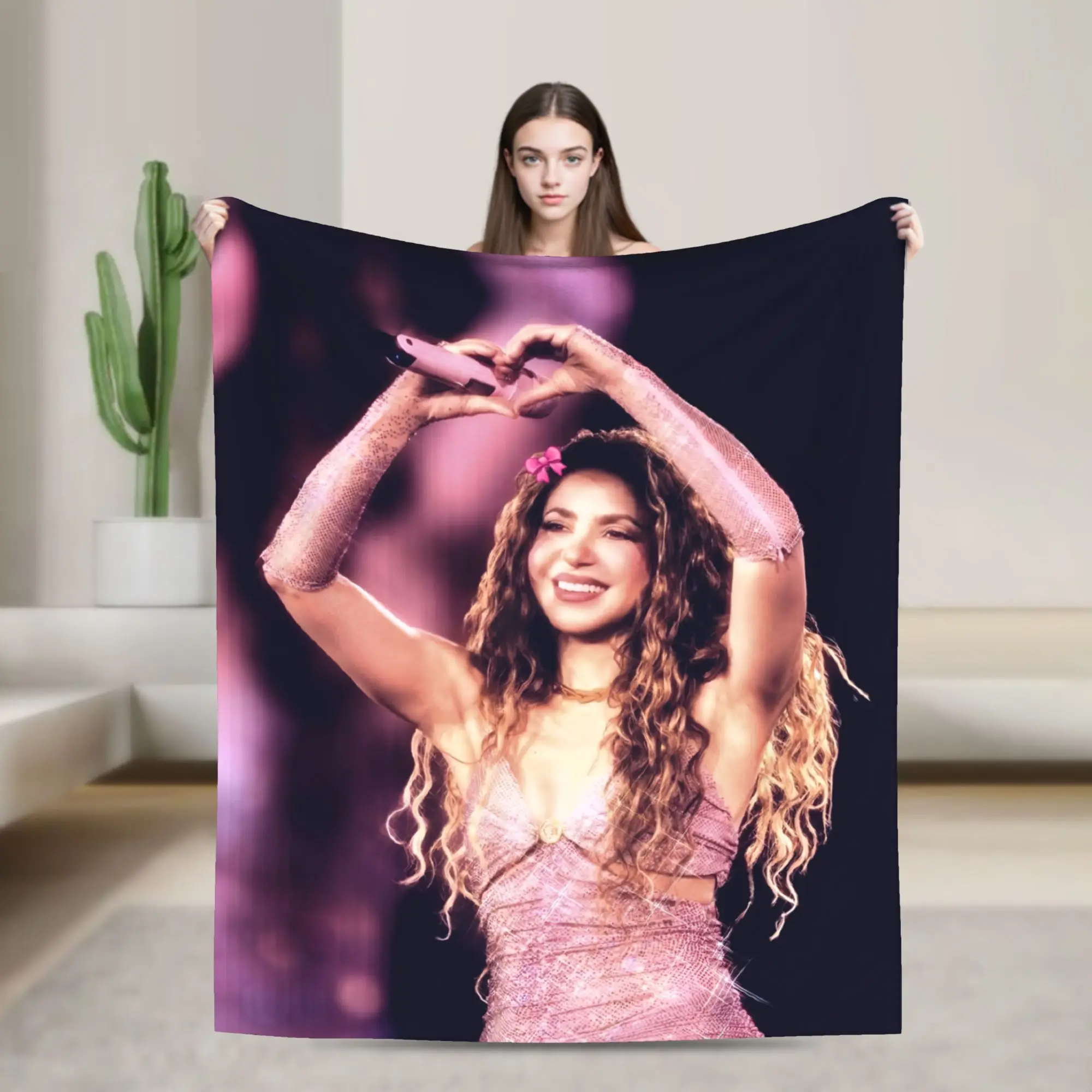 Shakira Colombian Singer Blanket Cover Velvet  Lightweight Throw Blankets for Bedroom Sofa Bed Rug