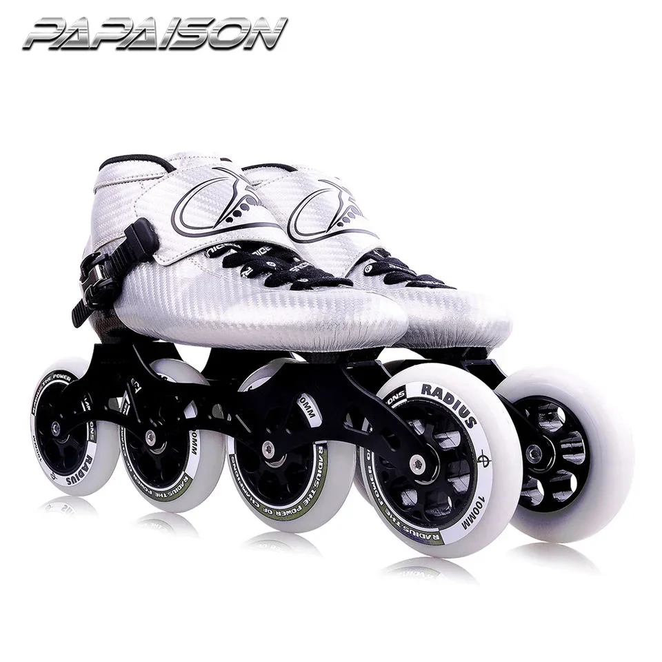 Professional carbon fiber inline speed skate SHR PU 110mm wheels racing patines inline roller skate shoes for adult men women