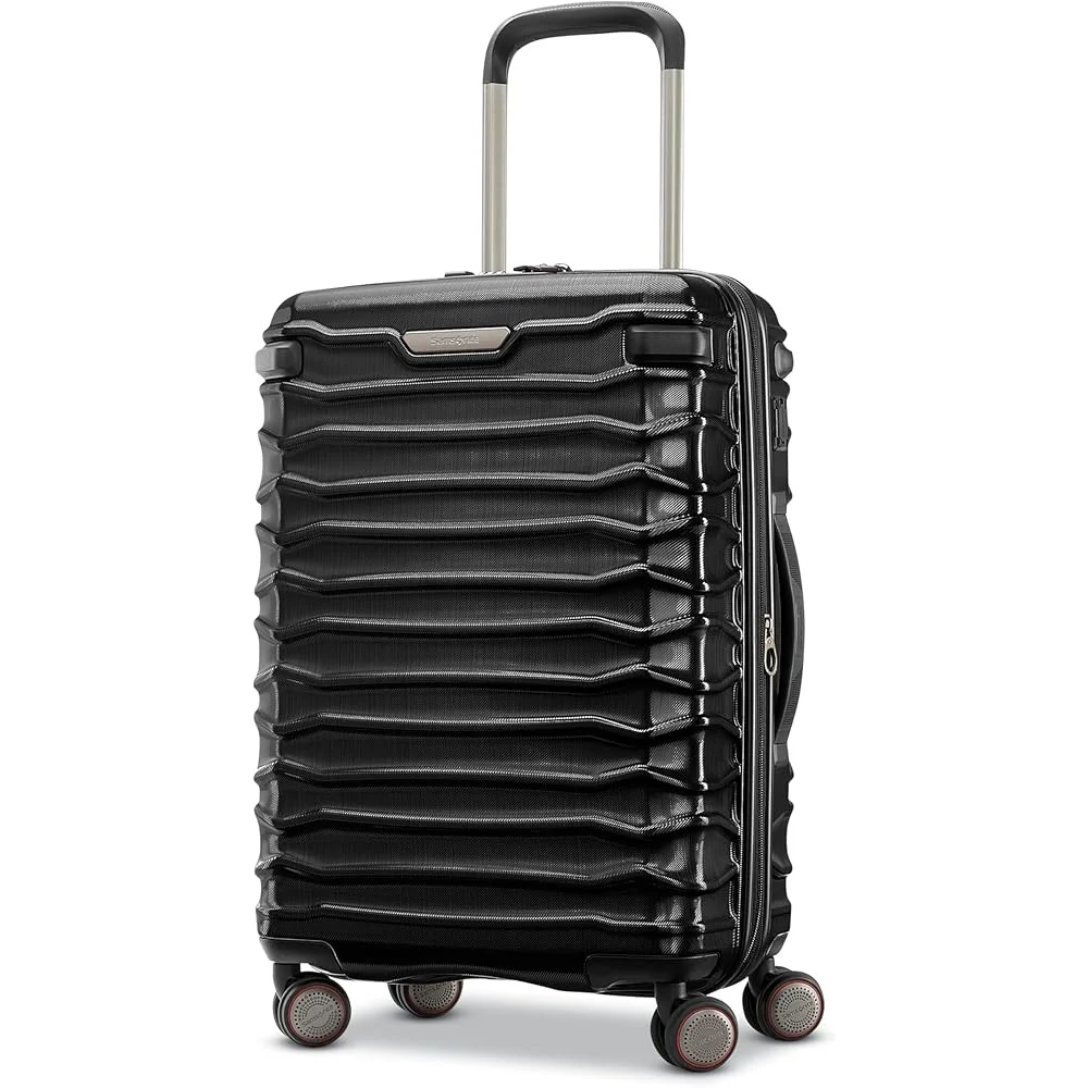 Hardside Expandable Carry-on with Double Spinner Wheels Polycarbonate Shell Tru-Trac GT Wheel System Ergonomic Pull Handle