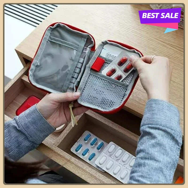 

Портативная медицинская аптечка для путешествий на открытом воздухе, для кемпинга, сумка для хранения экстренной медицины, дорожная мини-сумка EDC, органайзер, чехол для таблеток