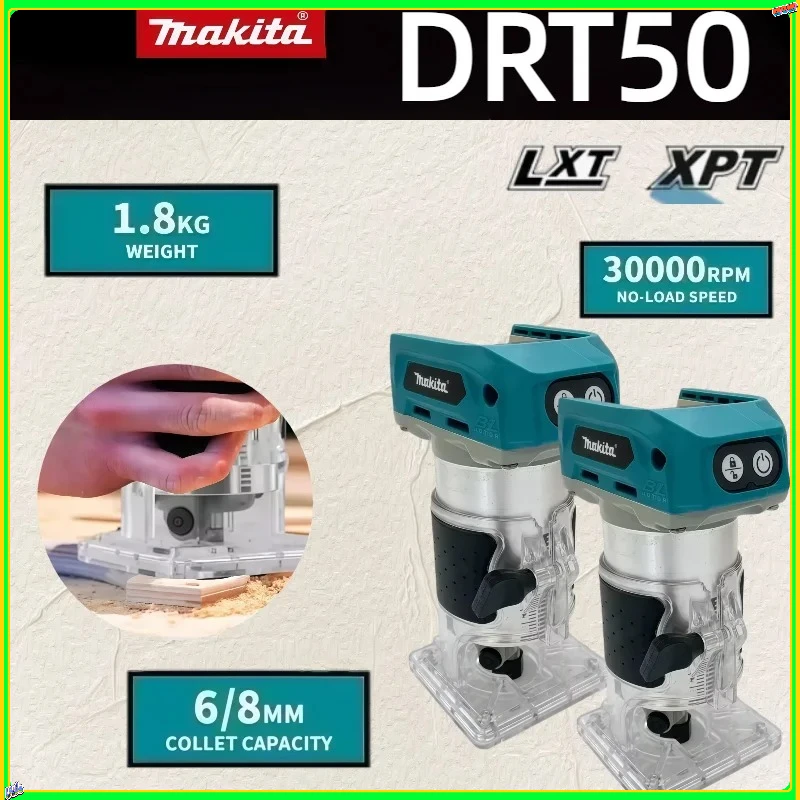 

Бесщеточный триммер Makita DRT50 18В, аккумуляторный, для обработки пазов, фрезерования, гравировки по дереву