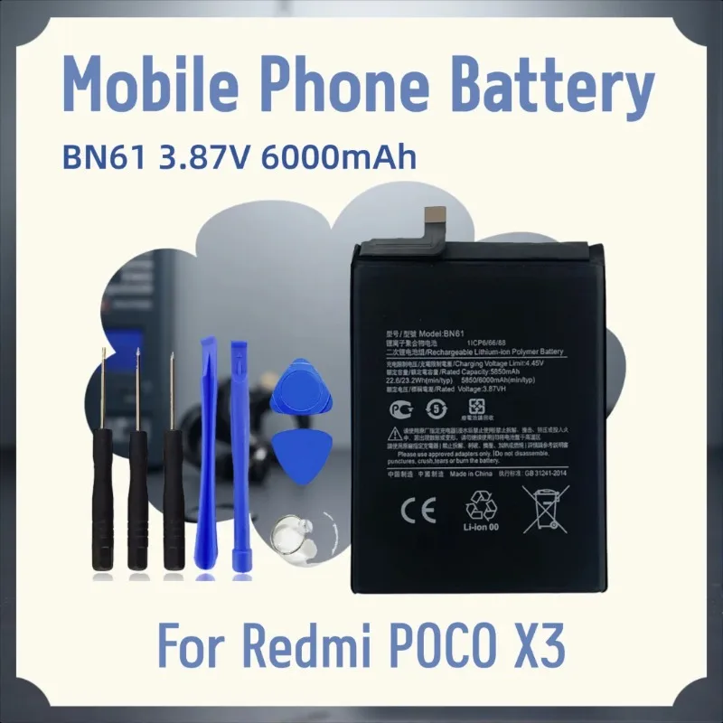 

BN61 3.87V 6000mAh Mobile Phone Battery for Redmi POCO X3