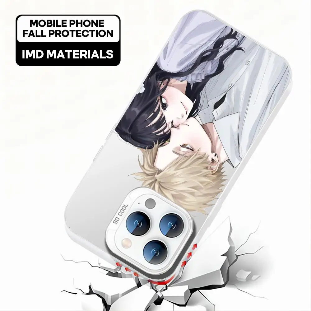 حافظة هاتف kaoru hana wa rin to saku Kaouruko Waguri باللون الأبيض IMD حافظة مناسبة لهاتف iPhone 16 15 14 13 12 11 XS Pro Max