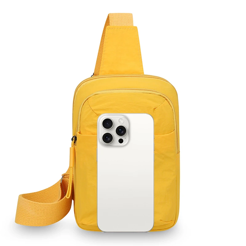 المرأة حقيبة صدر للرجال حقيبة ظهر كروسبودي نوعية جيدة نايلون مقاوم للماء حقيبة كتف صغيرة للرجل لون نقي حقيبة أنثى عادية جديدة #4