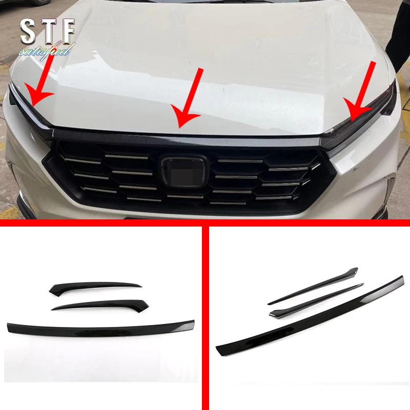 

ABS передняя решетка радиатора вокруг капота, отделка для Honda CRV CR-V 2023 2024, автомобильные аксессуары, наклейки