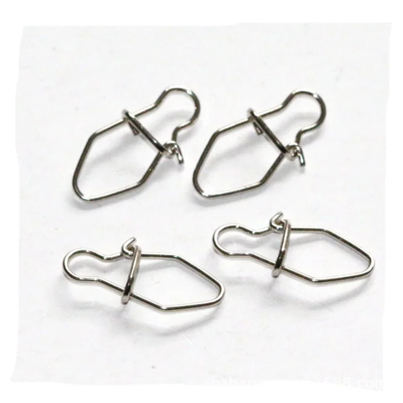 100Pcs/Lot Stainless Steel Fishing Swivel Fast Snap Split Rings Connector Duo Lock Fast Snaps Fishing Accessories Tackle Pesca