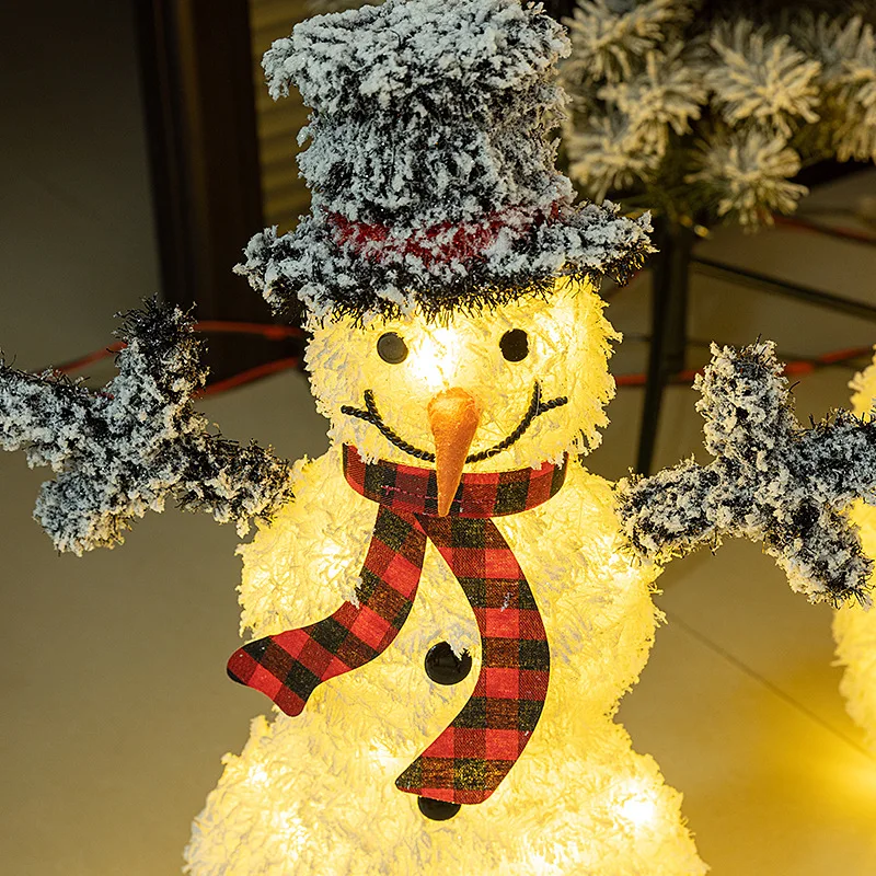 단조 철 크리스마스 눈사람 장식품 장면 장식 대형 조명 쇼핑몰